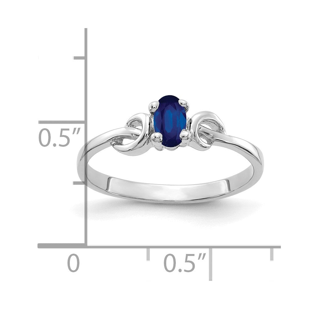 14k White Gold 5x3mm Oval Sapphire ring