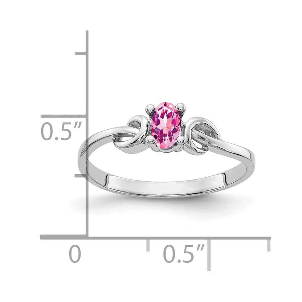 14k White Gold 5x3mm Oval Pink Sapphire ring