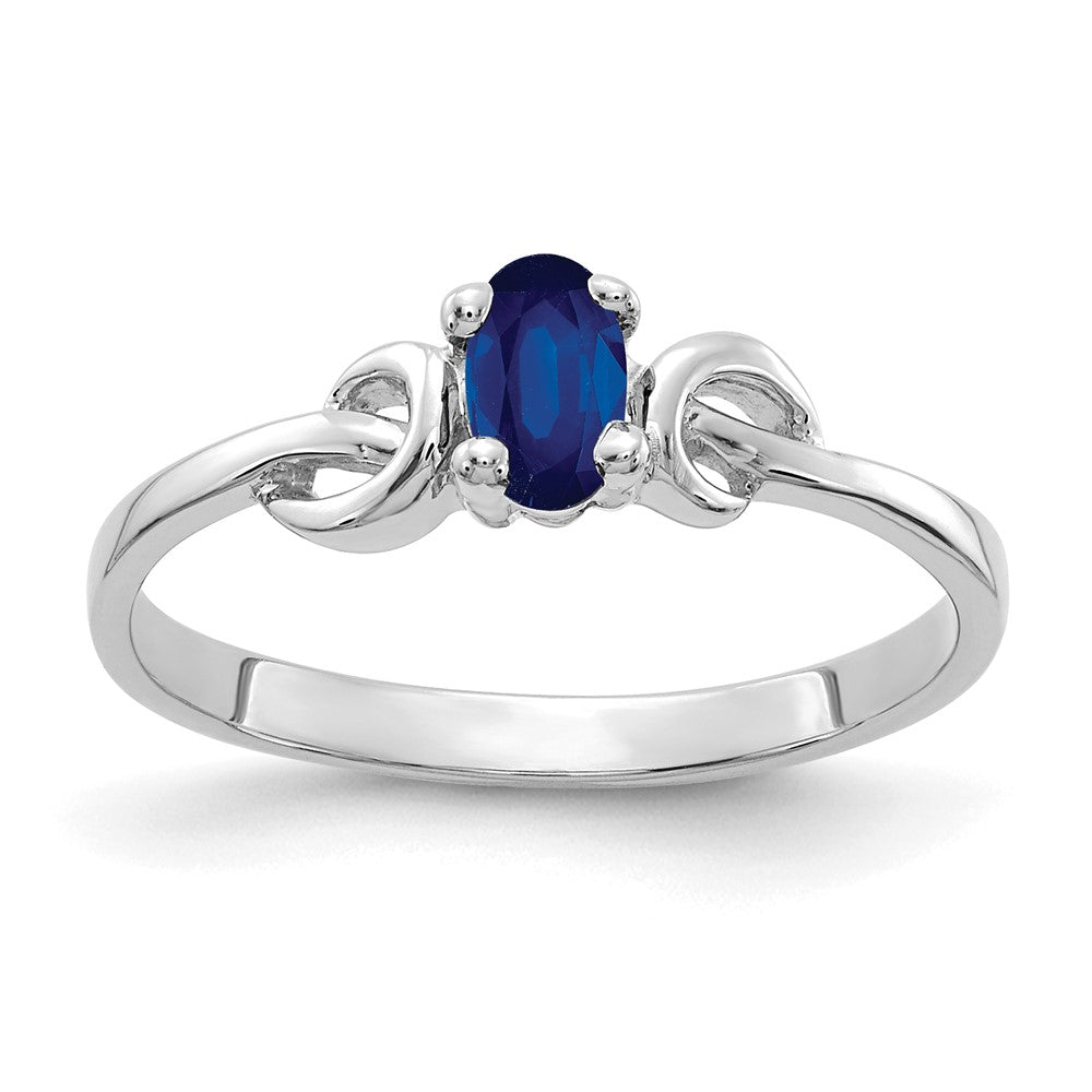 14k White Gold 5x3mm Oval Sapphire ring