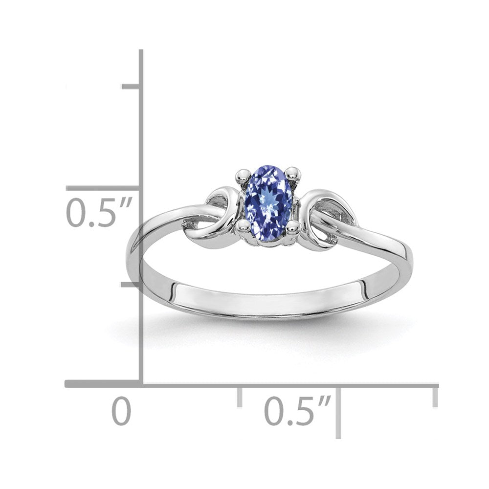 14k White Gold 5x3mm Oval Tanzanite ring