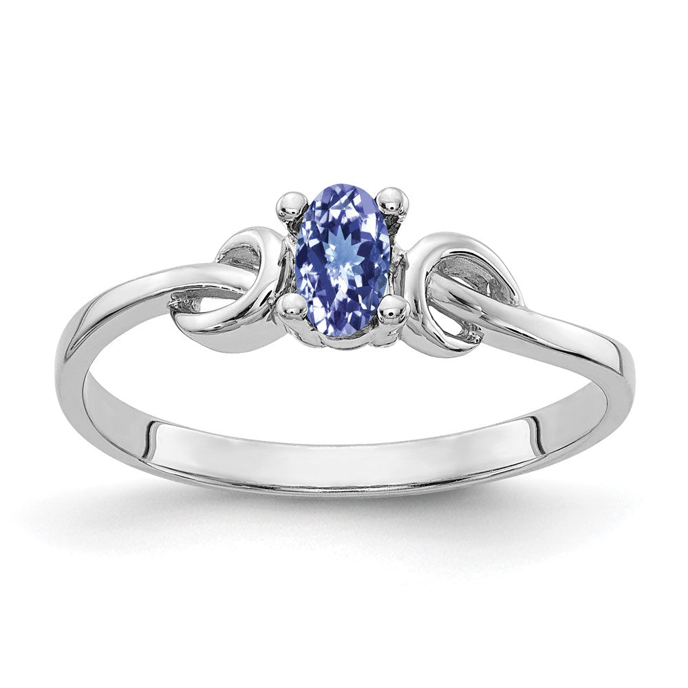 14k White Gold 5x3mm Oval Tanzanite ring