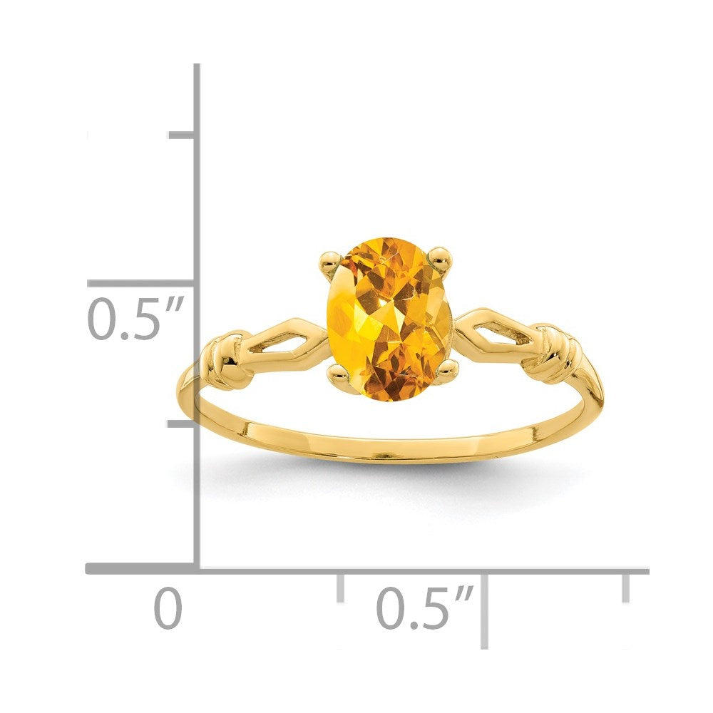 14K Yellow Gold 7x5mm Oval Citrine ring