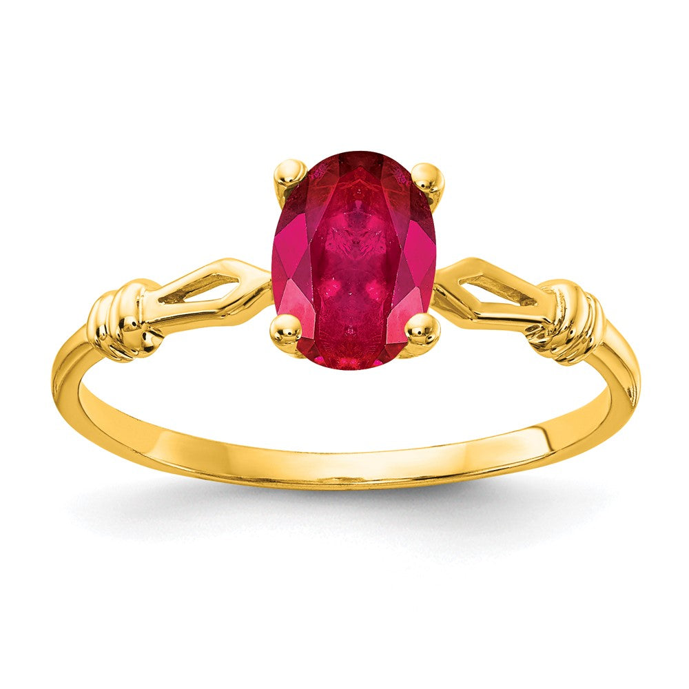 14K Yellow Gold 7x5mm Oval Ruby ring