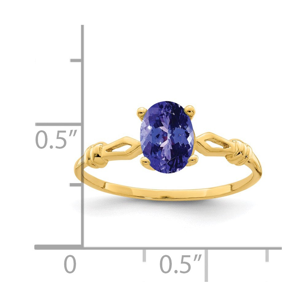 14k Yellow Gold 7x5mm Oval Tanzanite ring