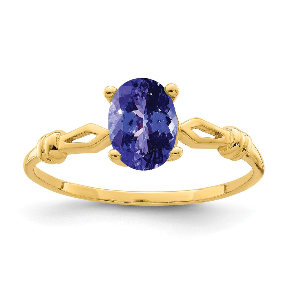 14k Yellow Gold 7x5mm Oval Tanzanite ring