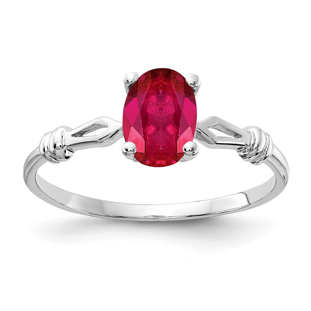 14k White Gold 7x5mm Oval Ruby ring