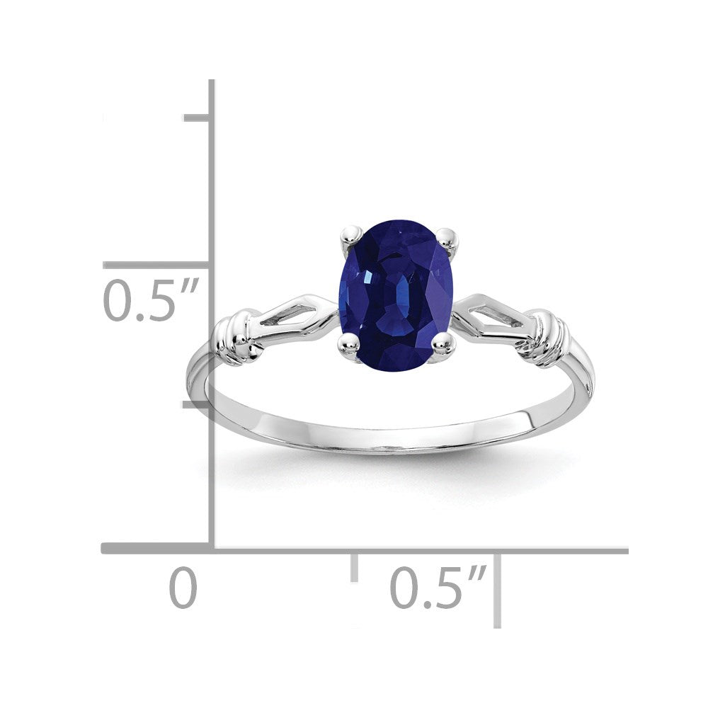 14k White Gold 7x5mm Oval Sapphire ring