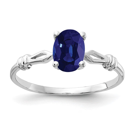 14k White Gold 7x5mm Oval Sapphire ring