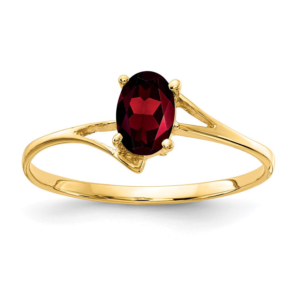 14K Yellow Gold 6x4mm Oval Garnet ring