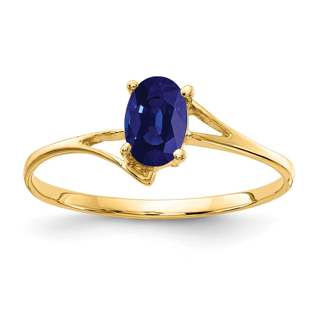 14K Yellow Gold 6x4mm Oval Sapphire ring