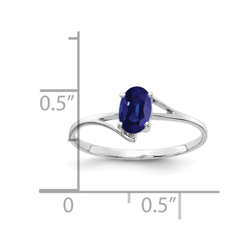 14k White Gold 6x4mm Oval Sapphire ring