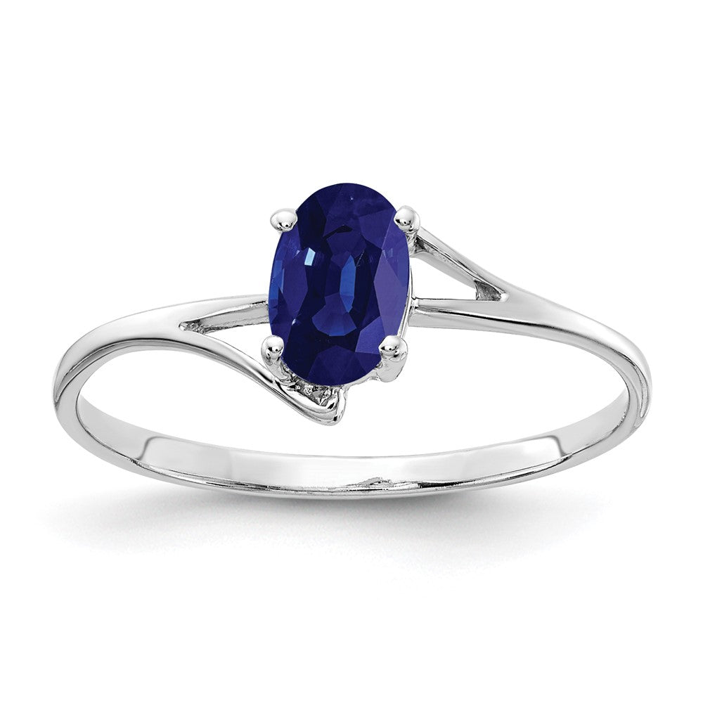 14k White Gold 6x4mm Oval Sapphire ring