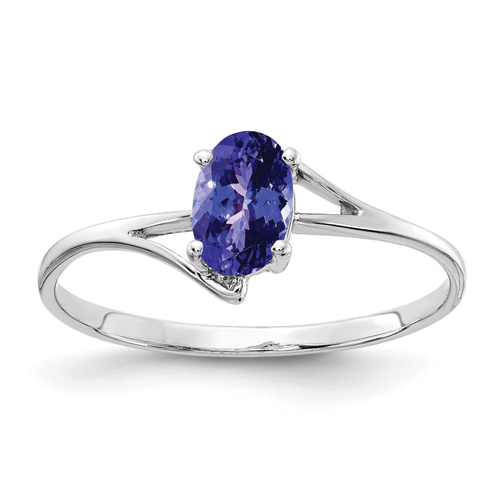 14k White Gold 6x4mm Oval Tanzanite ring