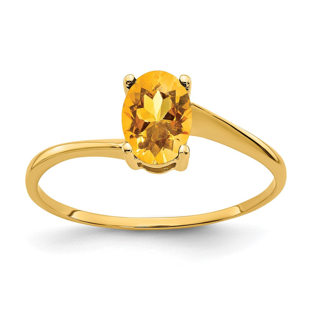 14K Yellow Gold 7x5mm Oval Citrine ring