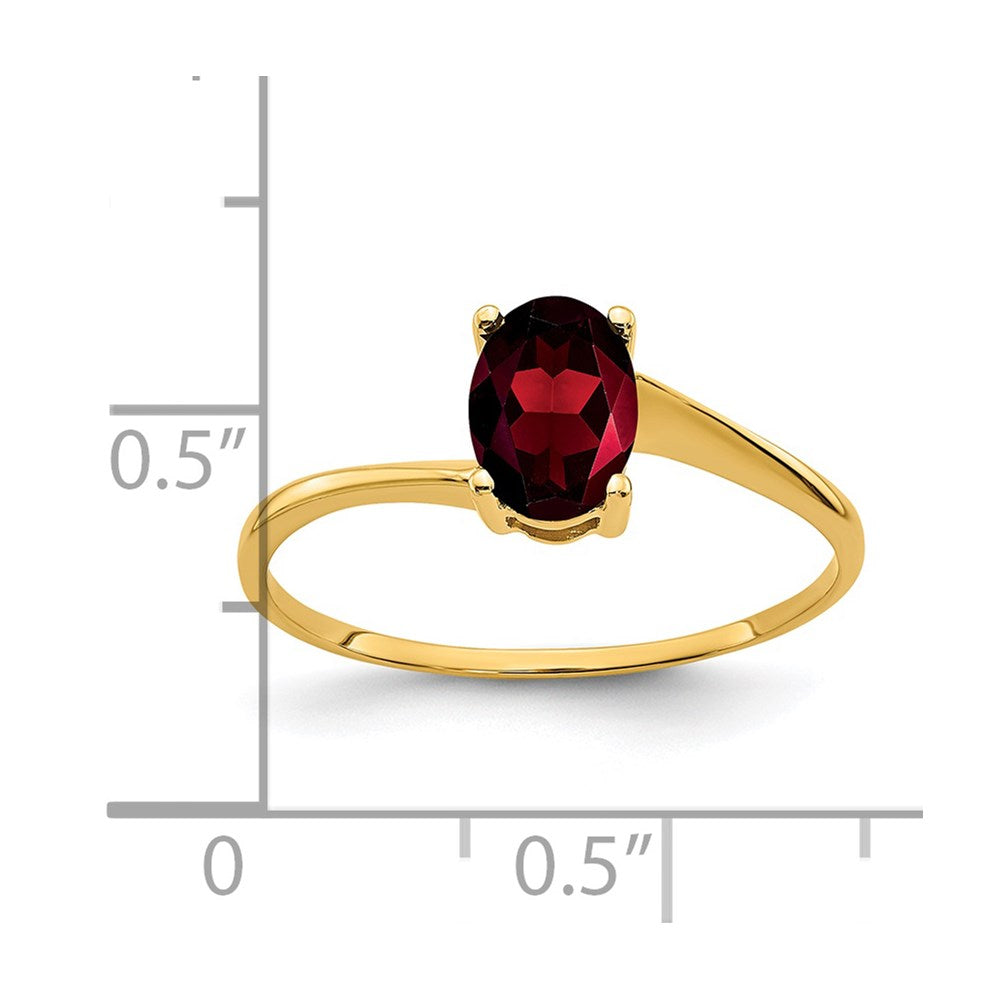 14K Yellow Gold 7x5mm Oval Garnet ring