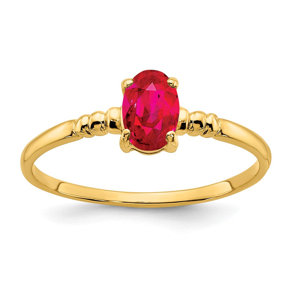 14K Yellow Gold 6x4mm Oval Ruby ring