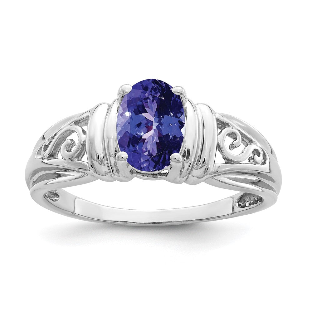 14k White Gold 7x5mm Oval Tanzanite ring