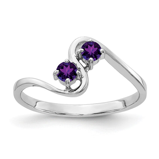 14k White Gold 3mm Amethyst ring