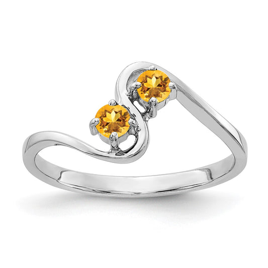 14k White Gold 3mm Citrine ring