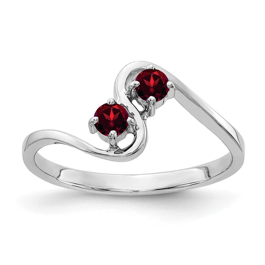 14k White Gold 3mm Garnet ring