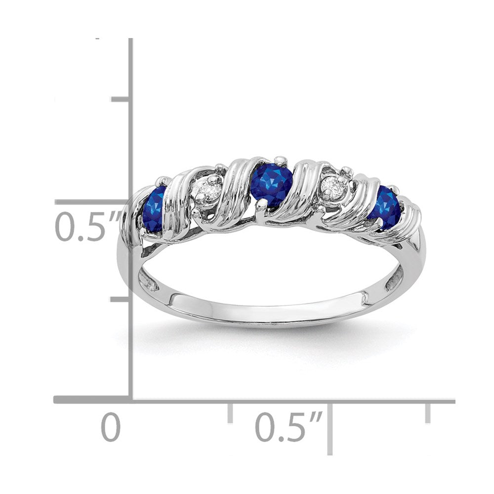 14k White Gold 2.75mm Sapphire AA Diamond ring