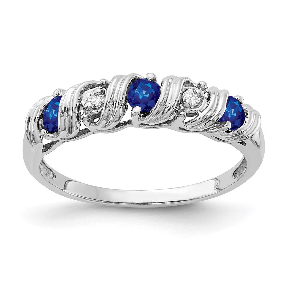 14k White Gold 2.75mm Sapphire AA Diamond ring