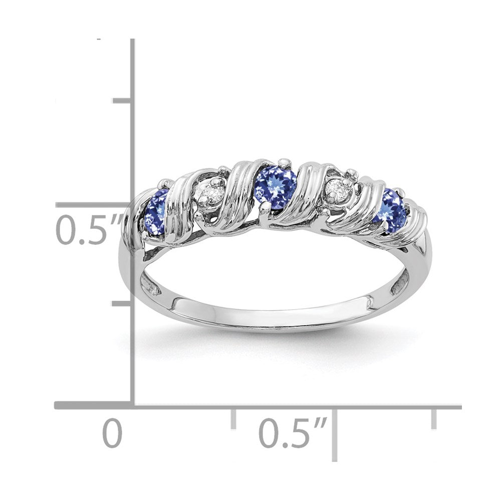 14k White Gold 2.75mm Tanzanite A Diamond ring