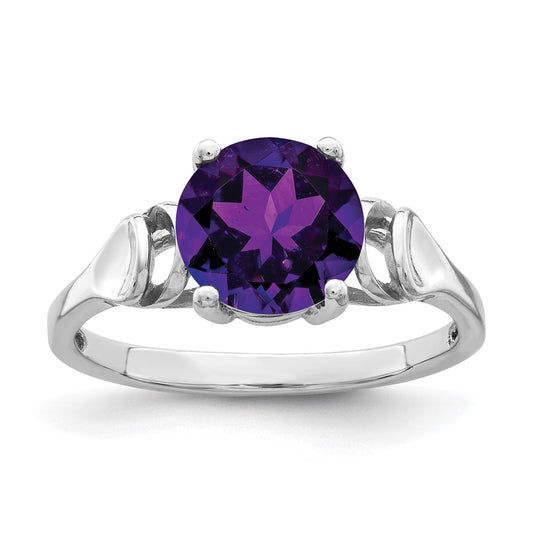 14k White Gold 8mm Amethyst ring