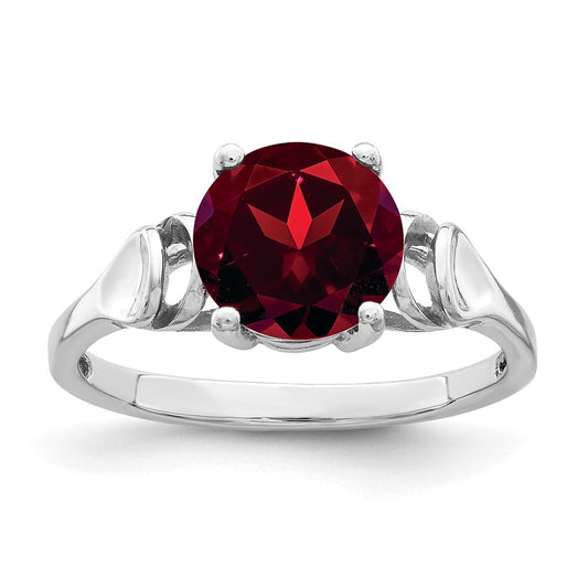 14k White Gold 8mm Garnet ring