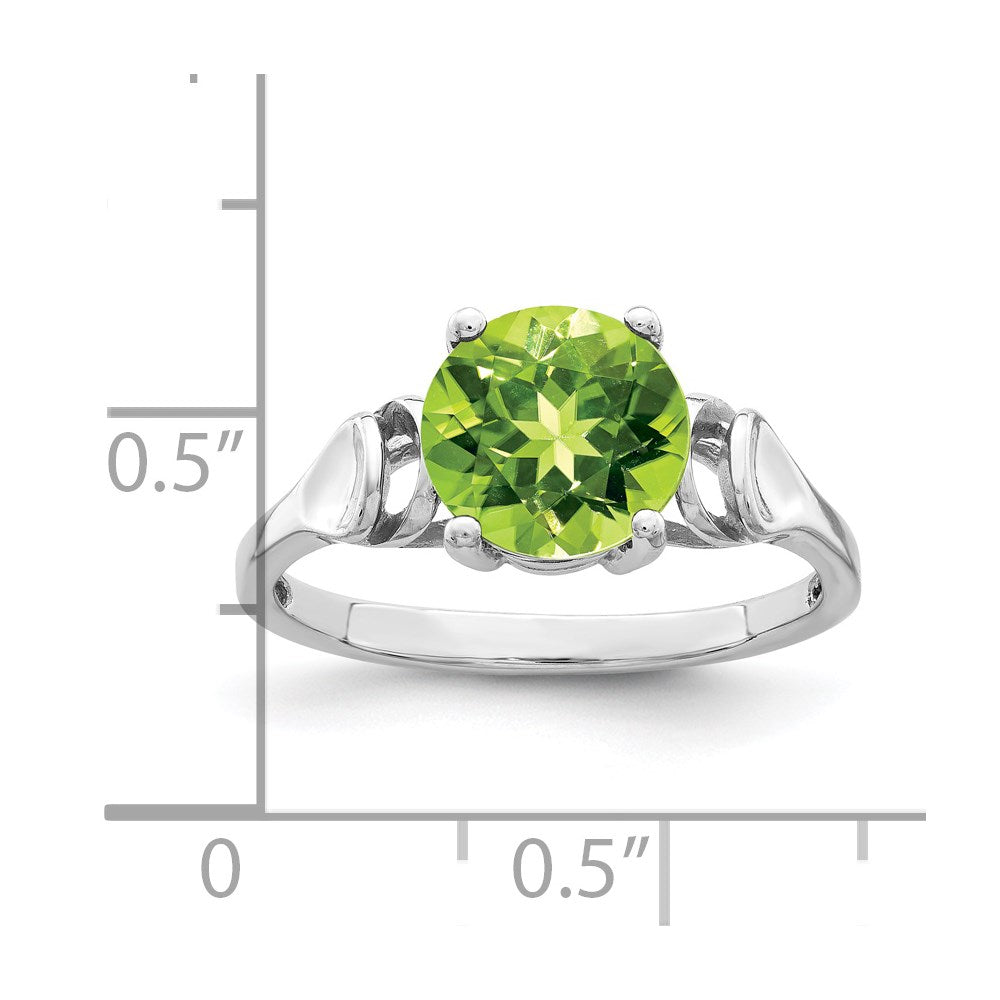 14k White Gold 8mm Peridot ring