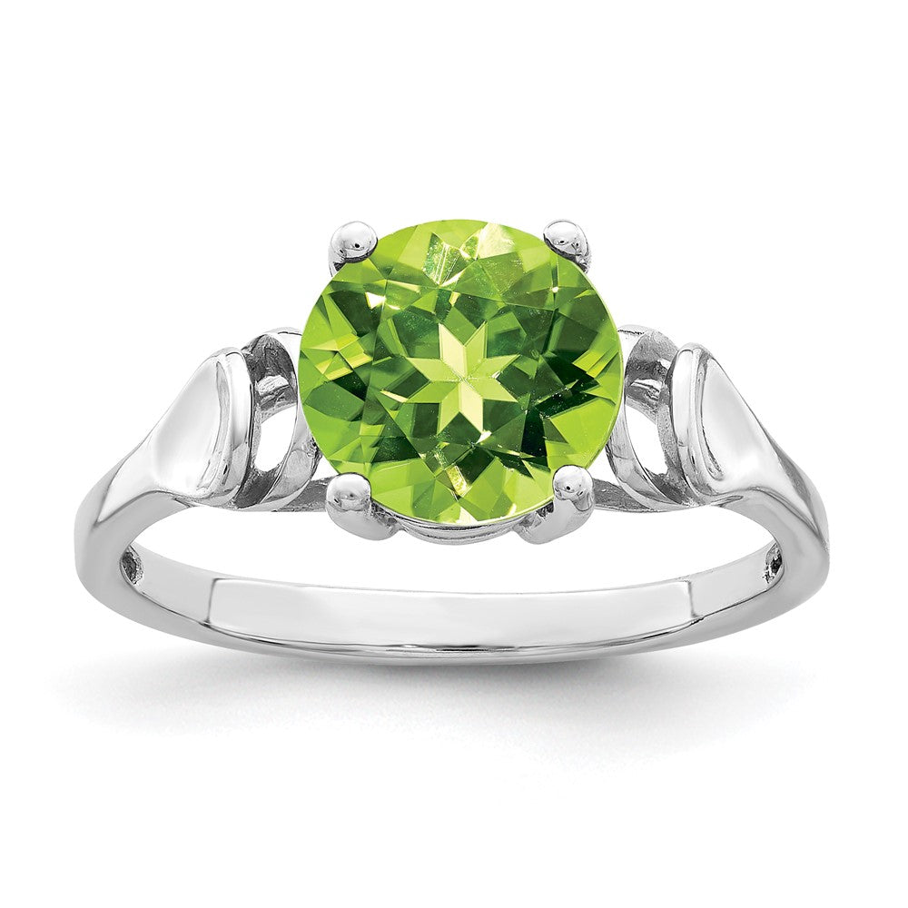 14k White Gold 8mm Peridot ring