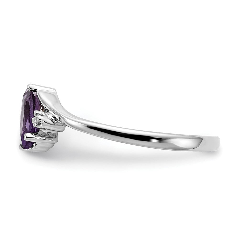 14k White Gold 7x3.5mm Marquise Amethyst VS Diamond ring