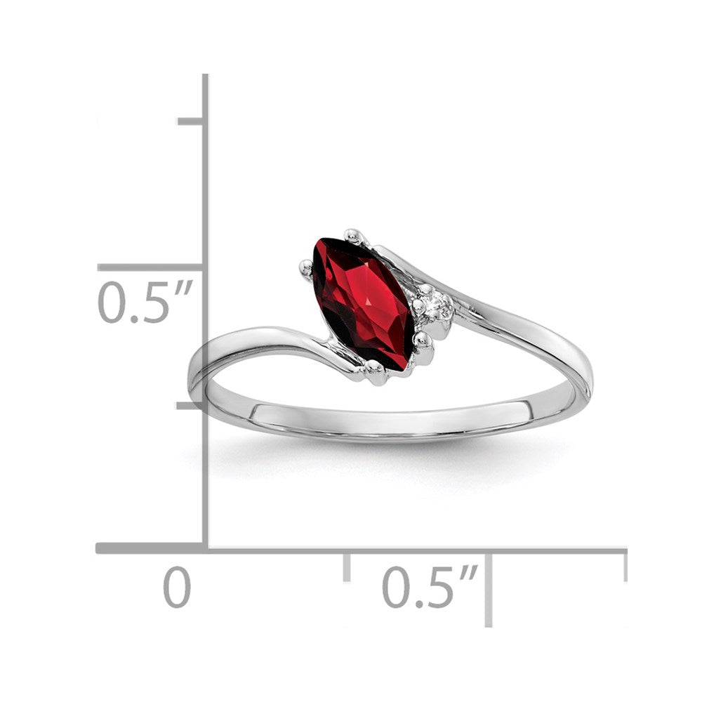 14k White Gold 7x3.5mm Marquise Garnet VS Diamond ring