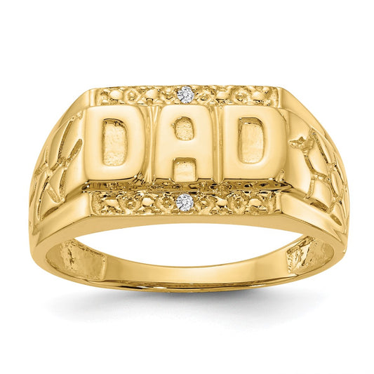 14K Yellow Gold A Real Diamond men's ring