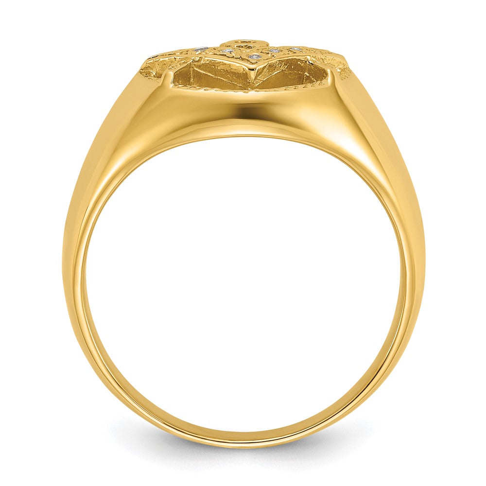 14K Yellow Gold AA Real Diamond Ring