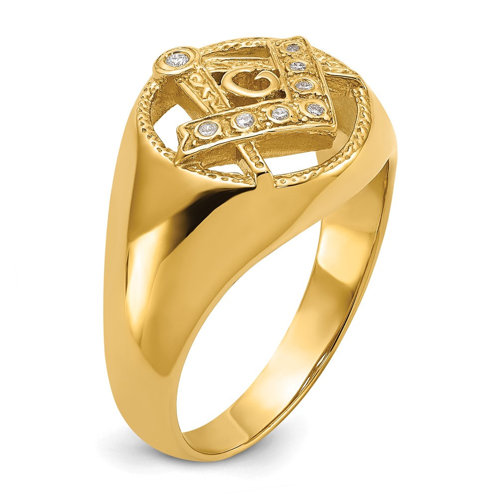 14K Yellow Gold AA Real Diamond Ring