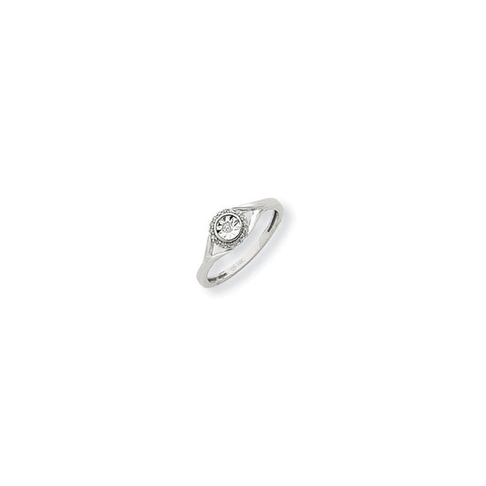 14K White Gold Real Diamond Ring