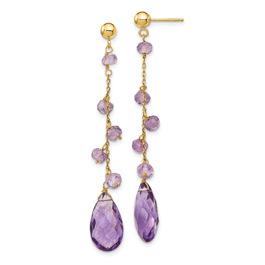 14k Amethyst Dangle Earrings