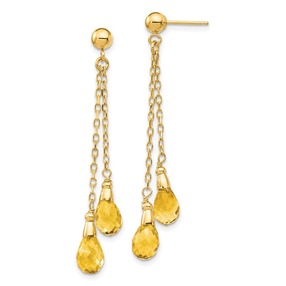 14k Citrine Dangle Earrings