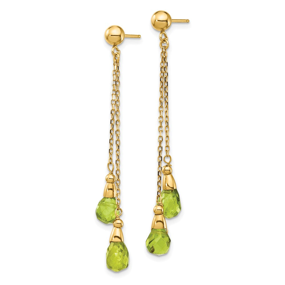 14k Peridot Dangle Earrings