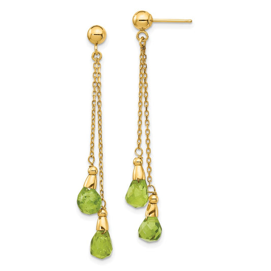 14k Peridot Dangle Earrings