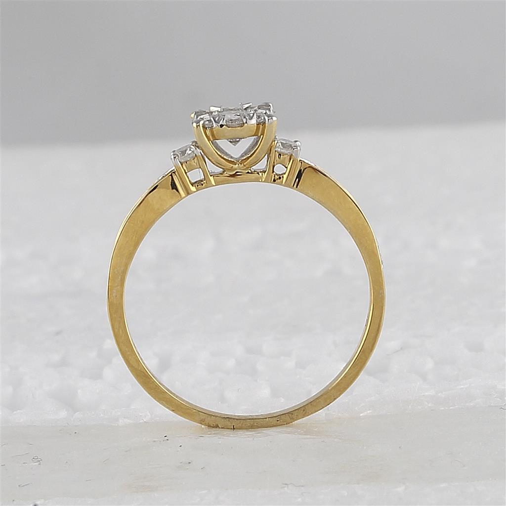 14k Yellow Gold Round Diamond Bridal Wedding Ring Set 5/8 Cttw