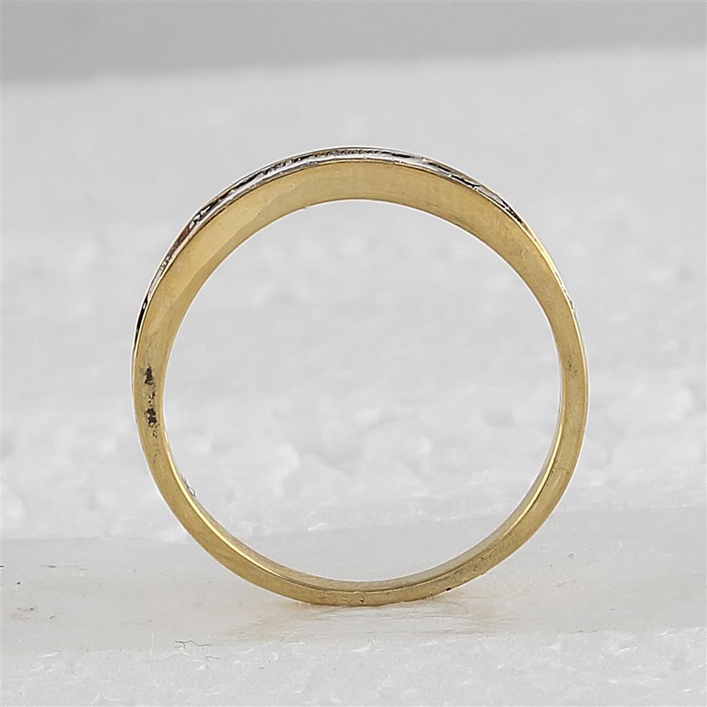 14k Yellow Gold Round Diamond Bridal Wedding Ring Set 5/8 Cttw