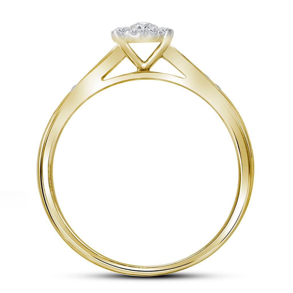 14k Yellow Gold Round Diamond Bridal Wedding Ring Set 1/2 Cttw