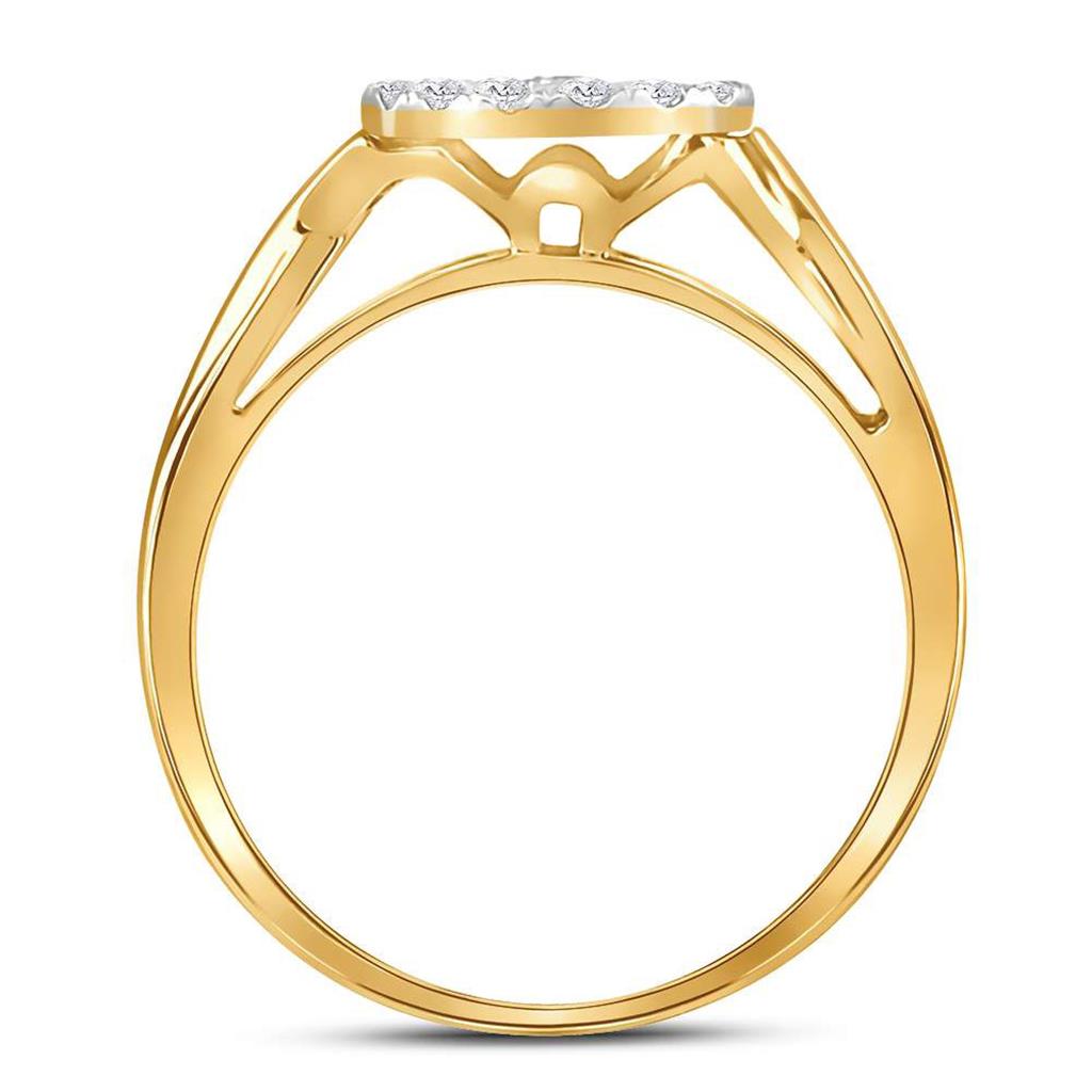 10k Yellow Gold Round Diamond Bridal Wedding Ring Set 1/3 Cttw