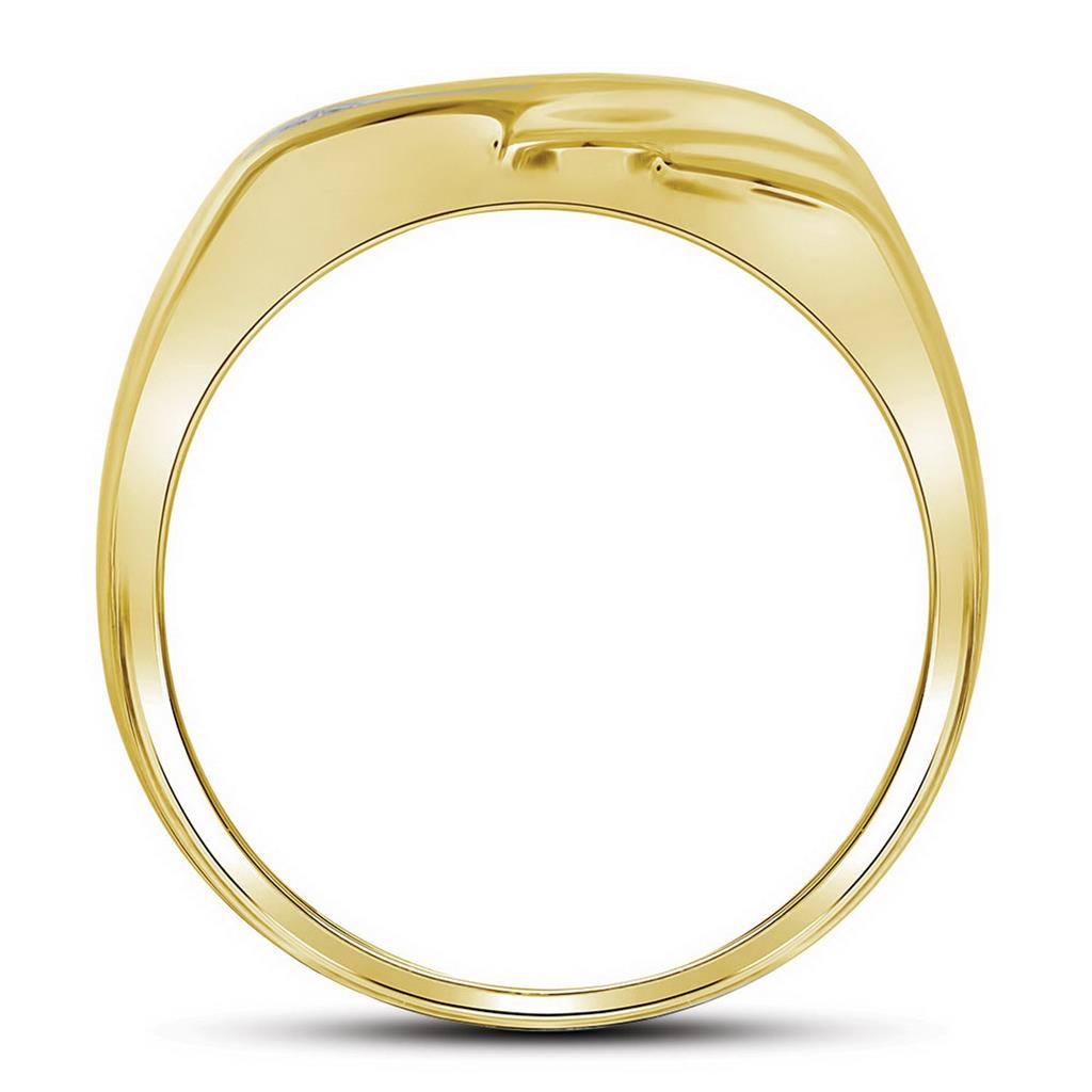 10k Yellow Gold Round Diamond Single Row Wedding Band Ring 1/8 Cttw