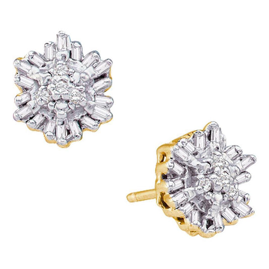 1/10CTW-Diamond CLUSTER EARRINGS