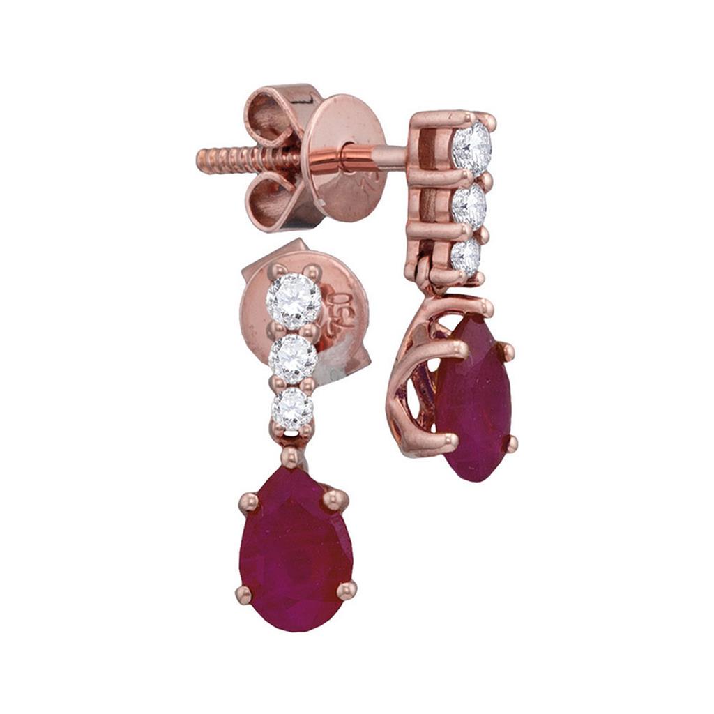 1/8CTW-Diamond 1 CT-RUBY EARRINGS