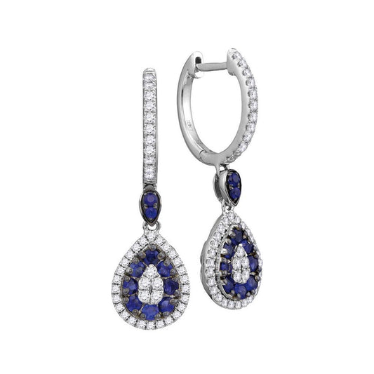 1/2CTW-Diamond 5/8CT-SAPPHIRE EARRINGS