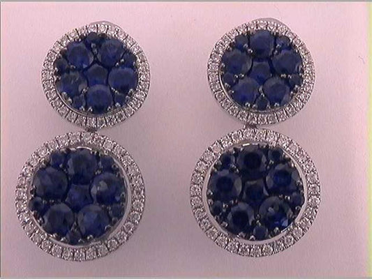 1/2CTW-Diamond 3  CTW-SAPPHIRE EARRINGS